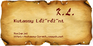 Kutassy Lóránt névjegykártya