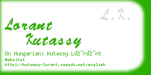 lorant kutassy business card